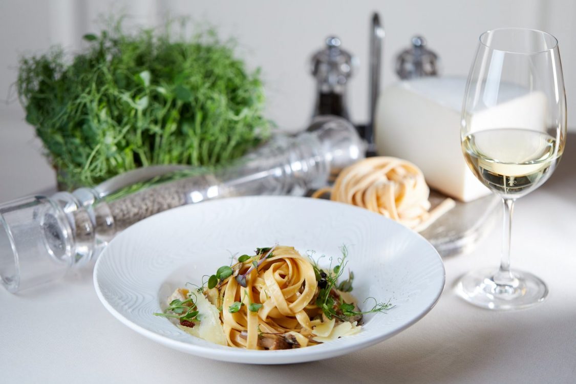 Pasta with rabbit meat